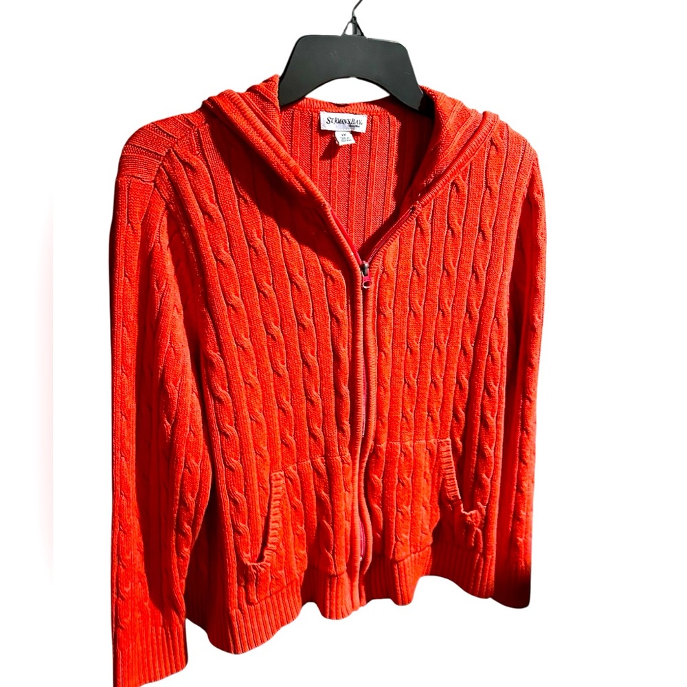 St John's Bay Womens Zip Up Sweater with Hood and pockets